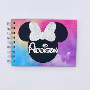 Disney Autograph Book Minnie Mouse Rainbow Watercolor Disney World Disneyland Memory Book Signature Album