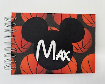 Personalized Disney Autograph Book Mickey Mouse Basketball Print Disney World Disneyland Disney Cruise Signature Book Photo Album