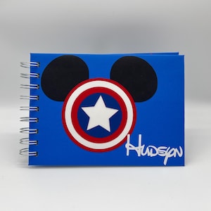 Disney Autograph Book Captain America Mickey Mouse Super Hero Personalized Disney World Disneyland Disney Cruise Signature Photo Album