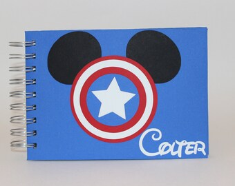 Disney Autograph Book Captain America Mickey Mouse Super Hero Personalized Disney World Disneyland Disney Cruise Signature Photo Album