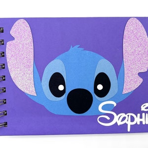 Personalized Stitch Autograph Book, Glitter Stitch, Disney World, Disneyland, Memory Book, Photo Album image 1