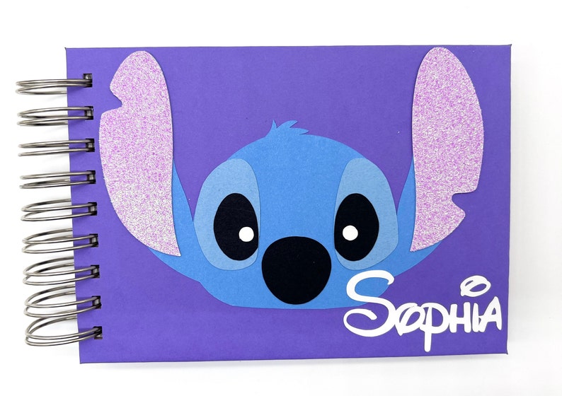 Personalized Stitch Autograph Book, Glitter Stitch, Disney World, Disneyland, Memory Book, Photo Album image 1