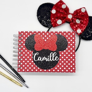 Disney Autograph Book, Glitter Minnie Mouse, Disney World, Disneyland, Memory Book, Signature album