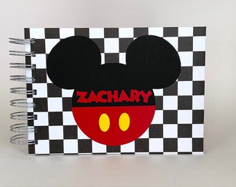 Personalized Autograph Book Mickey Mouse Checkerboard Disney World Disneyland Disney Cruise Memory Signature Book Personalized Scrapbook