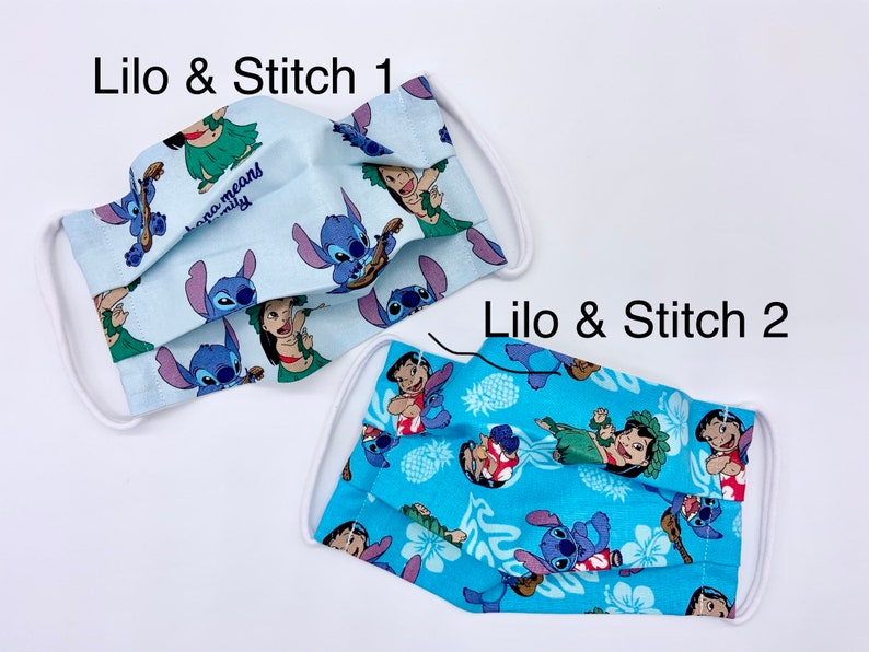 Lilo &amp; Stitch Face Mask Washable Double Layer Cotton Face | Etsy