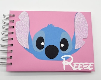 Personalized Stitch Autograph Book, Glitter Stitch, Disney World, Disneyland, Memory Book, Photo Album