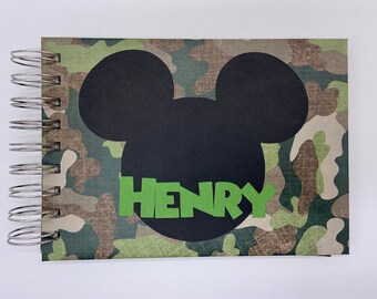 Disney Autograph Book Personalized Mickey Mouse Camouflage Disneyworld Disneyland Disney Cruise Memory Signature Book