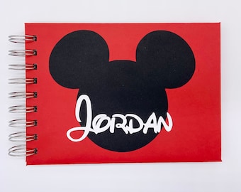 Disney Autograph Book Personalized Mickey Mouse Red Classic Collection Disney World Disneyland Disney Cruise Memory Signature Book