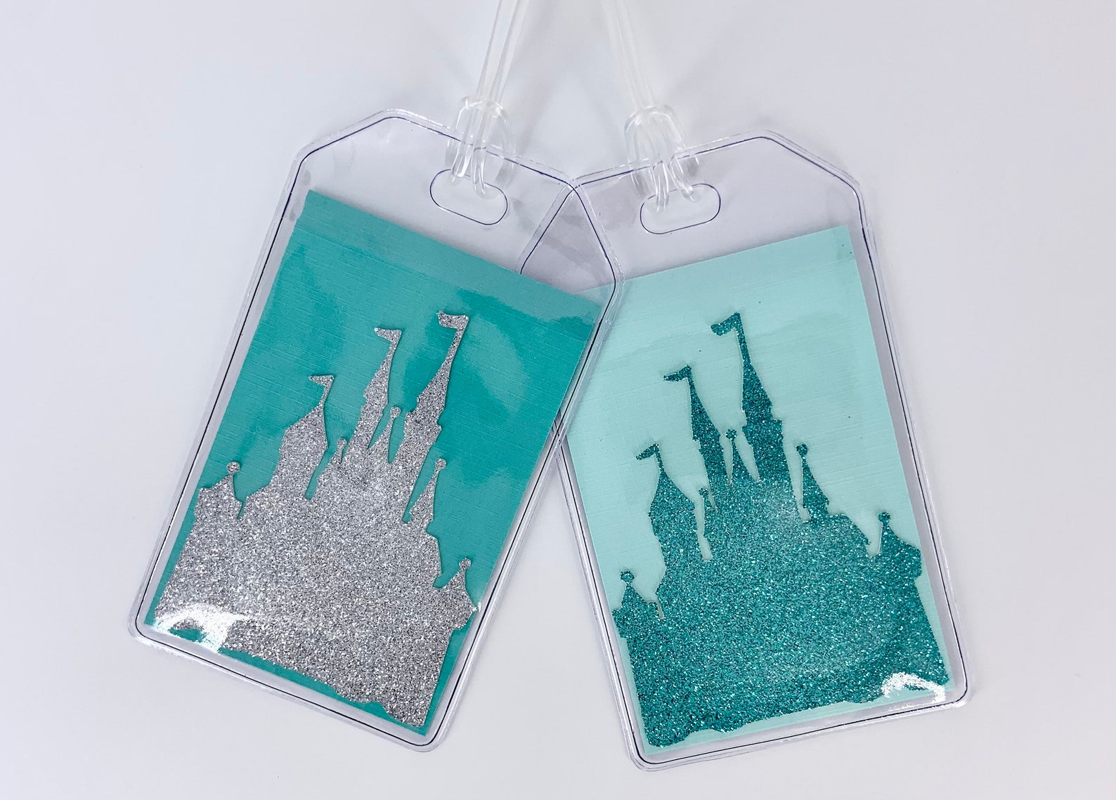 Disney Luggage Tag Glitter Castle Bag Tag Disney Trip Gift Etsy