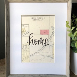 IL town map prints | Illinois | Madison Co | Edwardsville | Vintage map | six one eight | Southern IL | home town | 5x7 print in 8x10 frame