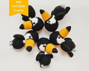 Crochet Mini Toucan Pattern: Easy Amigurumi Tutorial (PDF in ENG)