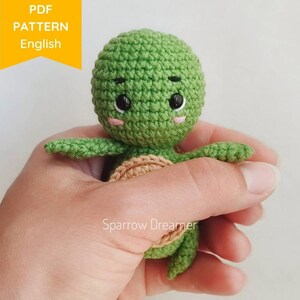 Crochet turtle Amigurumi PATTERN, Crocheted mini sea creature, Amigurumi tutorial, PDF in English