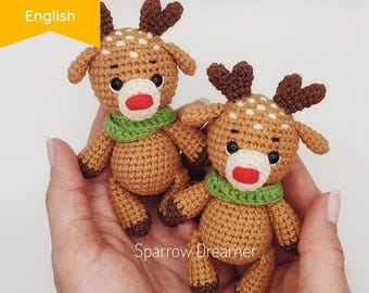 Crochet Christmas Reindeer Pattern: Easy Amigurumi Tutorial (PDF in ENG)