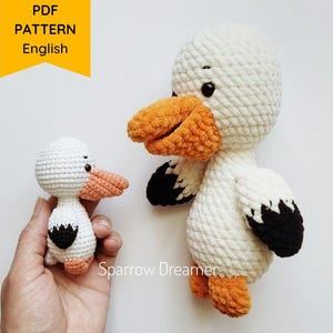 Crochet Pelican PATTERN: Amigurumi Stuffed Sea Creature (PDF in ENG)