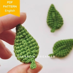 Amigurumi PATTERN Mini crochet leaf PDF in English