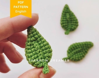 PATRÓN Amigurumi Mini hoja de crochet PDF en Español