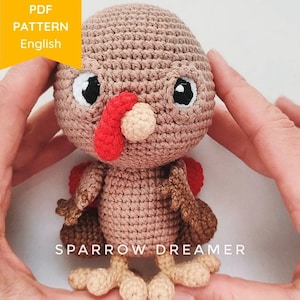 Crochet turkey toy PATTERN, Amigurumi Thanksgiving, Turkey Amigurumi tutorial, PDF in ENG