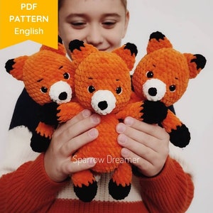 Crochet Plush Fox Amigurumi Pattern: Forest Animal PDF Tutorial in ENG