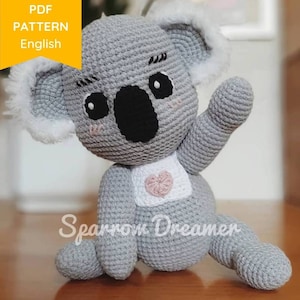 Amigurumi PATTERN, Crochet koala toy, Easy crochet tutorial, PDF in ENG