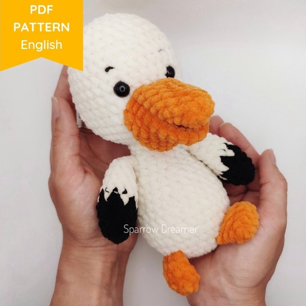 Crochet PATTERN Plush pelican Stuffed sea creatures Amigurumi tutorial PDF in English