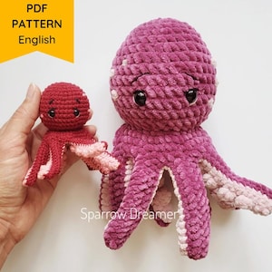 Häkelanleitung Oktopus: Amigurumi Plüschtier (PDF in ENG)
