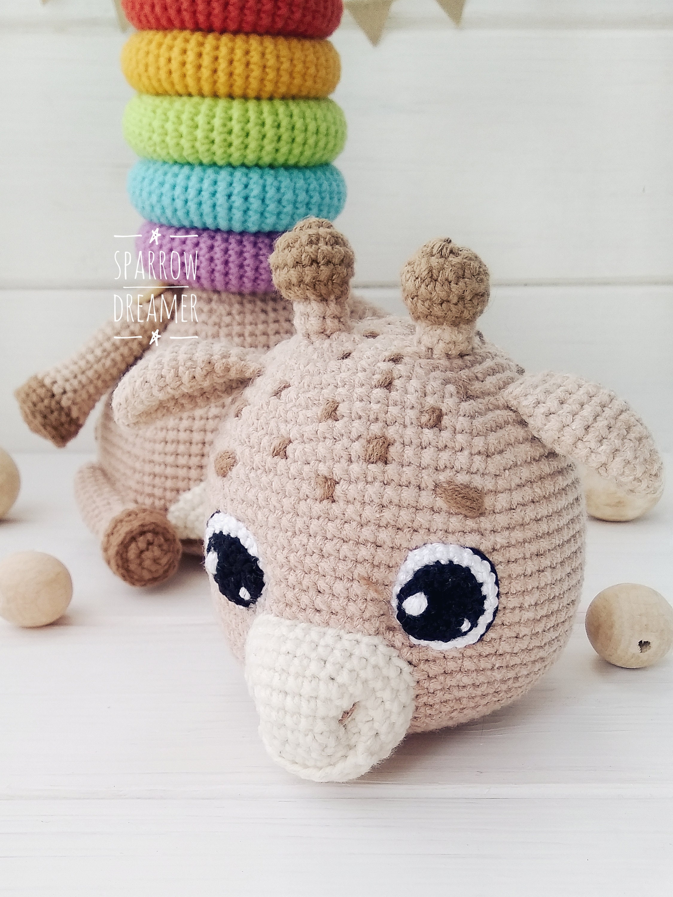Crochet Amigurumi PATTERN Rainbow giraffe stacking toy Etsy