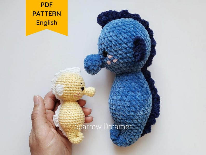 Haakpatroon zeedieren amigurumi: 5-in-1 bundel voor schildpad, pelikaan, kwal, zeepaardje en octopus (pdf in ENG) afbeelding 4