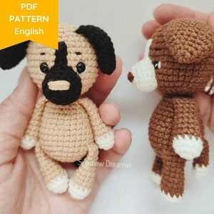 Mini Hund Häkelanleitung: Amigurumi Welpe Spielzeug (PDF Pattern in ENG)