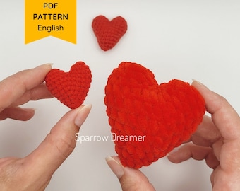 Patrón de Mini Corazón de Crochet: Amigurumi de San Valentín (PDF en ING)