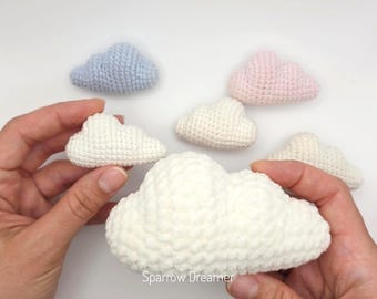 Patrón de mini nube de ganchillo: Decoración móvil de amigurumi (PDF en inglés)