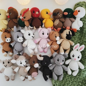 Crochet Farm Animals Plush Toys: Baby Nursery Decor Set