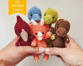Crochet Dinosaur Pattern: Amigurumi 5-in-1 Bundle (PDF in ENG)
