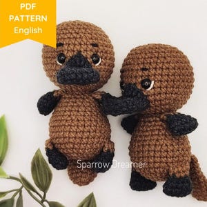Crochet platypus PATTERN, Amigurumi platypus toy, Mini forest animals, PDF tutorial in English, Mini crochet animals