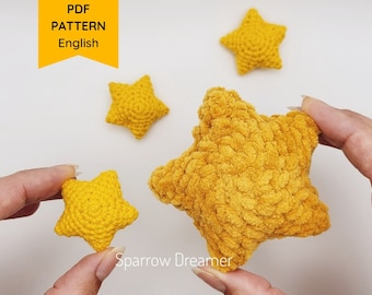 Crochet mini star Amigurumi PATTERN: PDF in Eng (NOT for beginners)