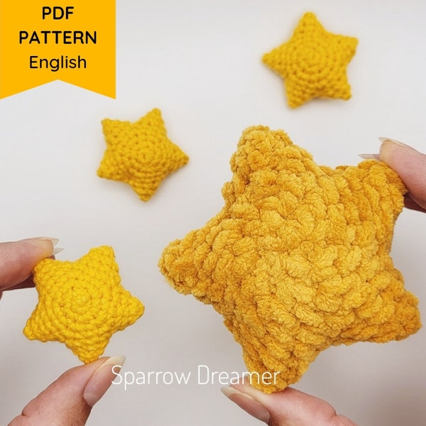 Crochet mini star Amigurumi PATTERN: PDF in Eng (NOT for beginners)