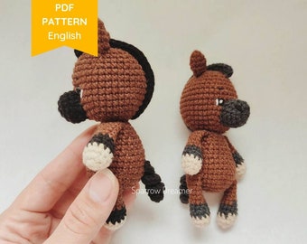 Crochet Mini Horse Pattern: Amigurumi Farm Animal (PDF in ENG)