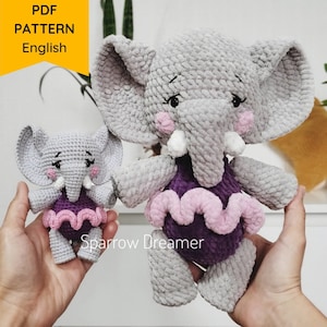 Crochet Elephant Pattern: Stuffed Ella Amigurumi Tutorial (PDF in ENG)