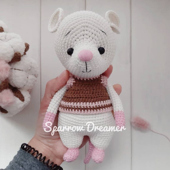 white mouse stuffed animal