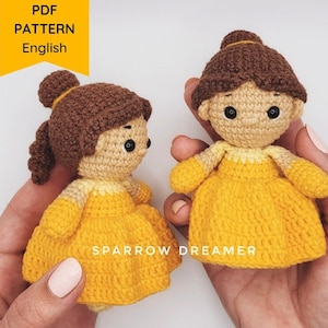 PATTERN: Crochet mini doll princess, Crochet popular character, Baby princess, Amigurumi patterns, PDF in ENG