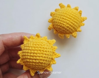 Crochet Mini Sun PATTERN: Amigurumi Mobile Decor (PDF in Eng)