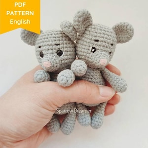 Amigurumi PATTERN Tiny mouse Crochet farm animals Easy amigurumi tutorial PDF in Englihs