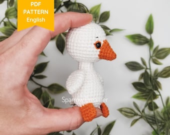 Crochet goose PATTERN, Mini crochet farm animals and birds, Amigurumi PDF tutorial in English