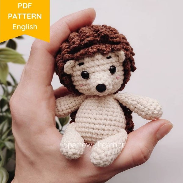 Amigurumi PATTERN Kawaii hedgehog Crochet tutorial PDF in English Crochet mini animals patterns