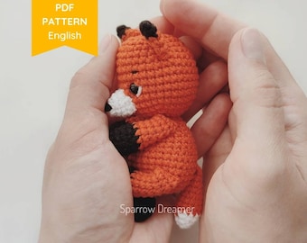 Amigurumi PATTERN Tiny fox Mini forest animals PDF tutorial in English Amigurumi fox pattern