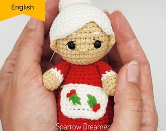 Crochet Mrs. Claus Pattern: Amigurumi Christmas Toy (PDF in ENG)