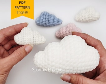 Crochet PATTERN mini cloud PDF in English Crochet cloud