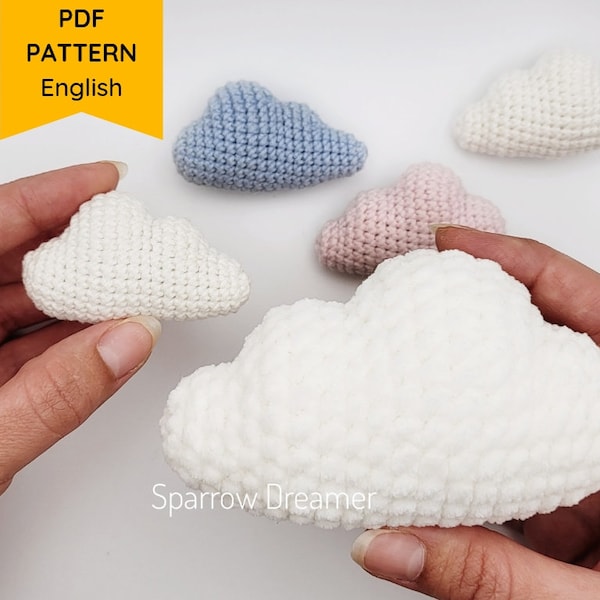 Crochet PATTERN mini cloud PDF in English Crochet cloud