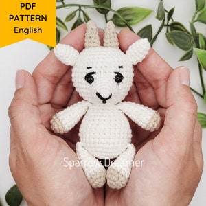 Goat Amigurumi Crochet Pattern: Mini Farm Animal (PDF in ENG)