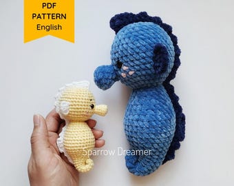 Crochet Seahorse Pattern: Amigurumi Sea Creature (PDF Tutorial in ENG)