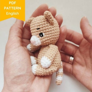 Tiny cat crochet PATTERN Crochet pets Farm animals Easy amigurumi tutorial PDF in Englihs